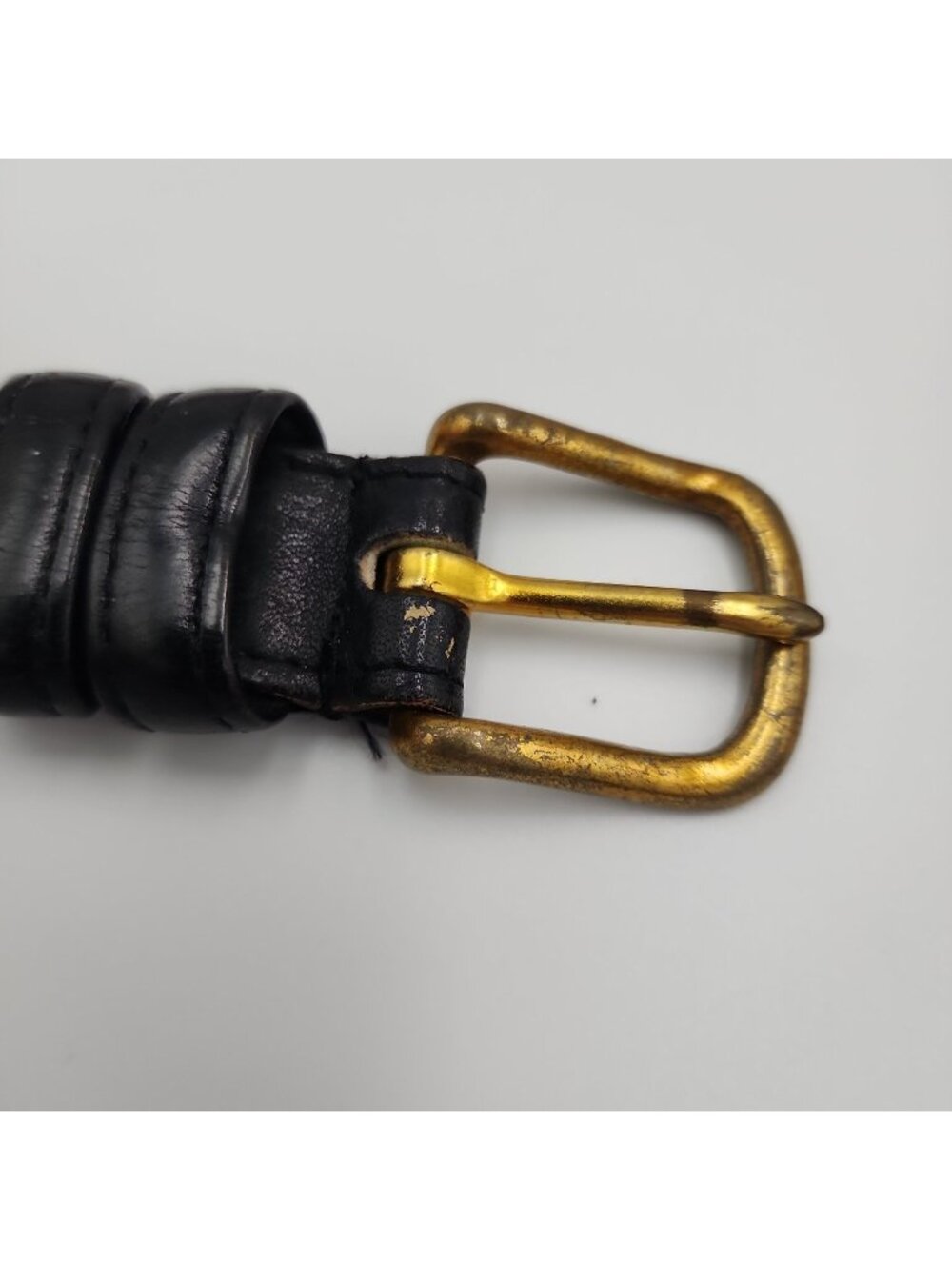 Vintage Coach Belt Black Leather 36 Brass Buckle Fits 34-38"
